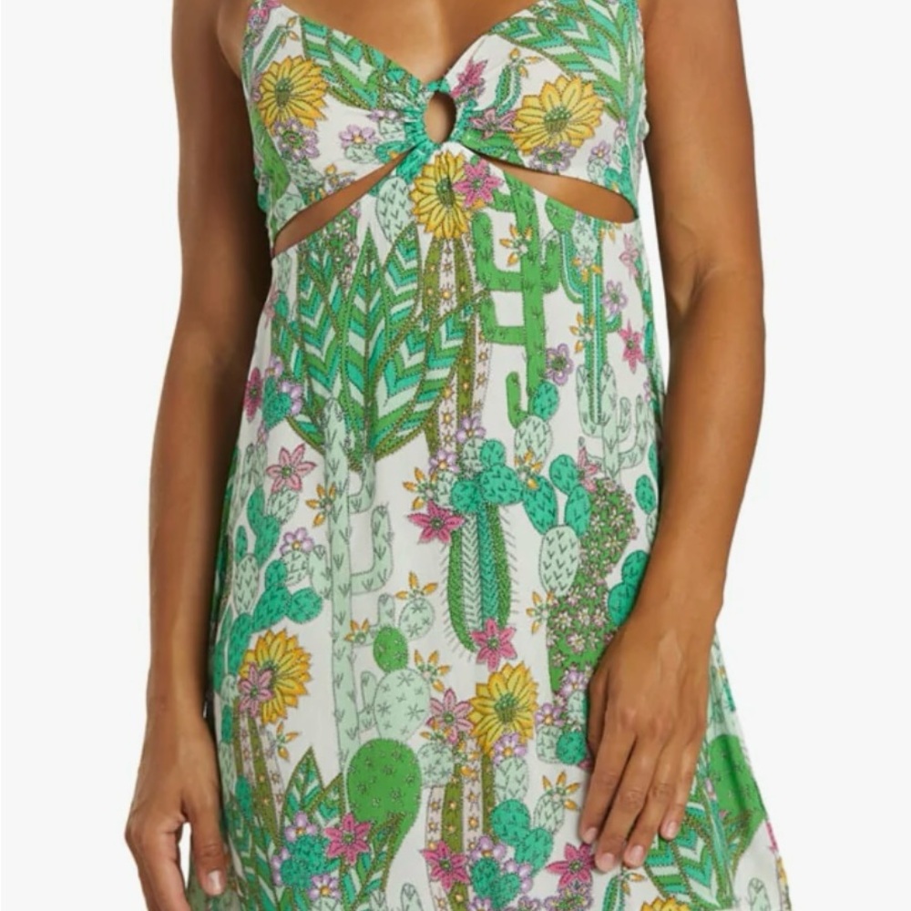 Trina Turk Cacti Cut-Out Mini Dress